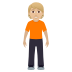 🧍🏼 person standing: medium-light skin tone display on JoyPixels